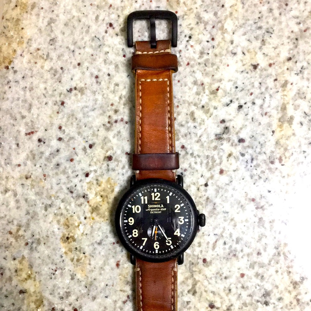 Brown watch Shinola brand